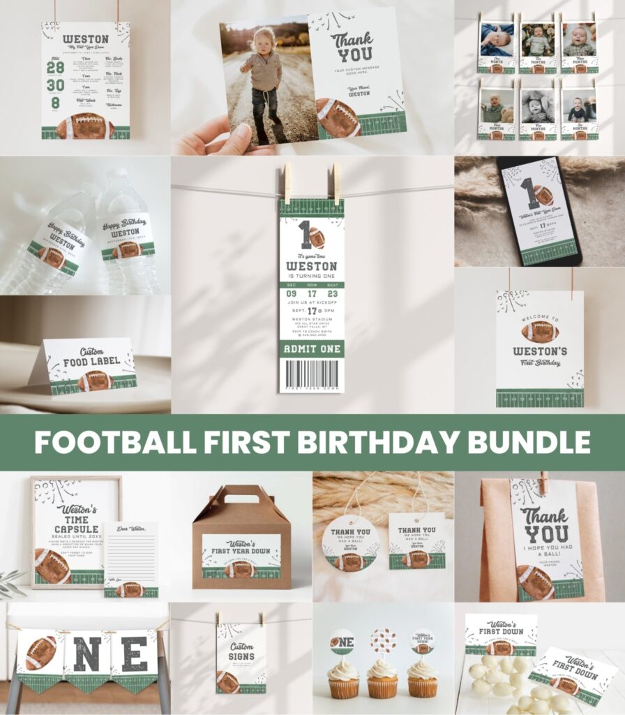 First Year Down Football Birthday Theme
